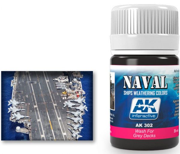 Wash for Grey Decks Naval Weathering by AK Interactive AKI 302