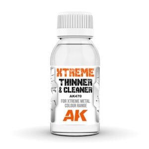 High quality airbrush cleaner and thinner for our Xtreme Metal range. It can be used for all of our range of metallic colors as well as other purposes, such as cleaning tools, diluting putty or other brand paints that have the same base components. It works both cleaner and for thinner the paints if is needed. Xtreme Metal is a new, high quality metallic range, developed with outstanding pigments, and specially formulated to give you the best results. Resistant to masking, any type of weathering, with ultra high coverage power, and fast drying. Now it’s easy to clean your airbrush without leaving any pigment/paint debris. These are quite simply the highest quality metallic paints ever seen.