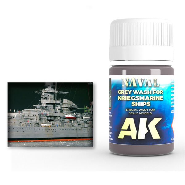 Grey Wash for Kriegsmarine Ships Naval Weathering by AK Interactive AKI 303 Swatch