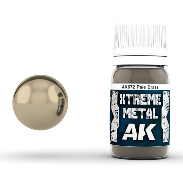 Xtreme Metal Pale Brass Paint AK Interactive AKI 672 Swatch