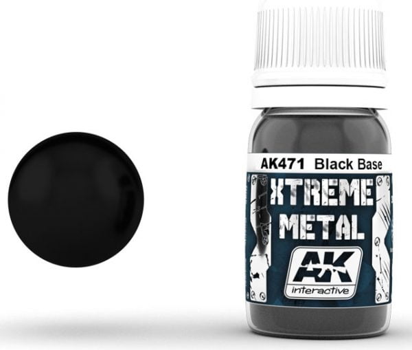 Xtreme Metal Paint Black Base AK Interactive AKI 471