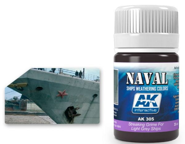 Streaking Grime pour les navires gris clair Naval Weathering par AK Interactive AKI 305