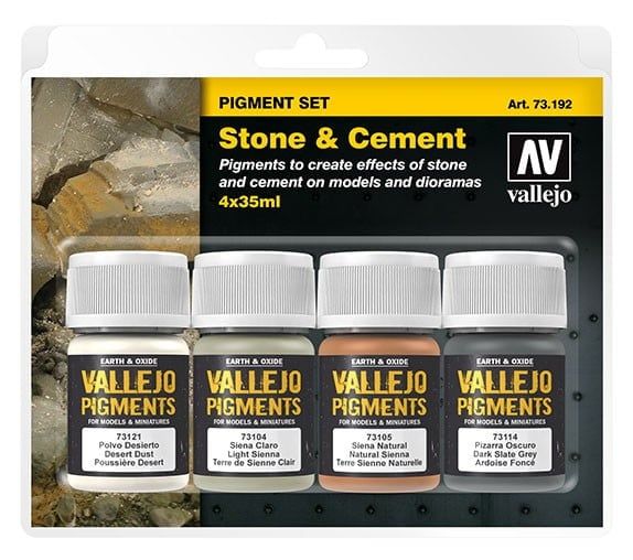 Vallejo Stone and Cement Pigment Set 73192