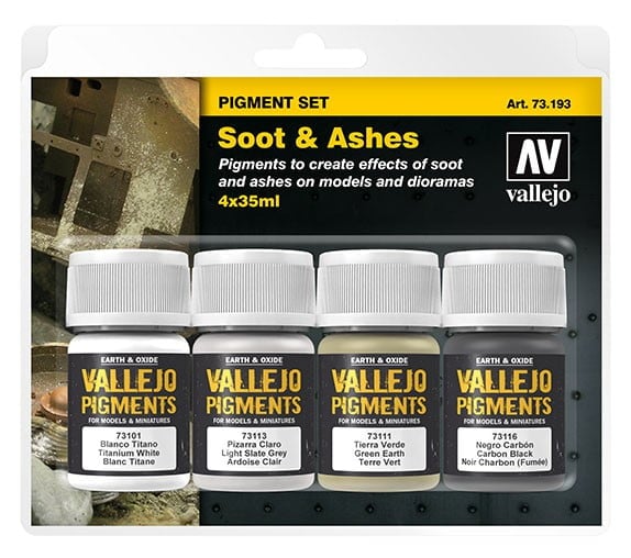 Vallejo Soot and Ashes Pigment Set 73193