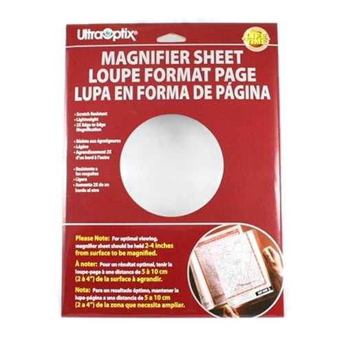 Ultraoptix 2x Handi lens Rigid Page Fresnel Lens Sheet 8x10