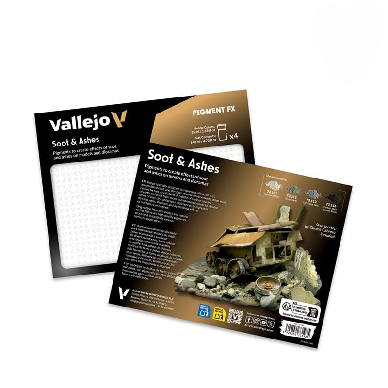 Vallejo Soot and Ashes Pigment FX Set 73193 Instructions
