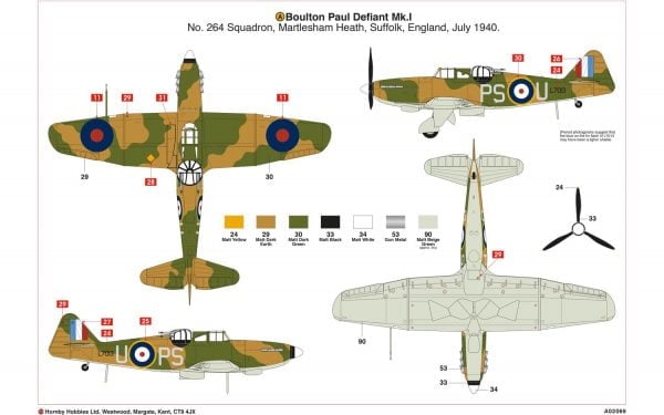 Layout 1 Airfix Boulton Paul Defiant Mk.1 1-72 A02069