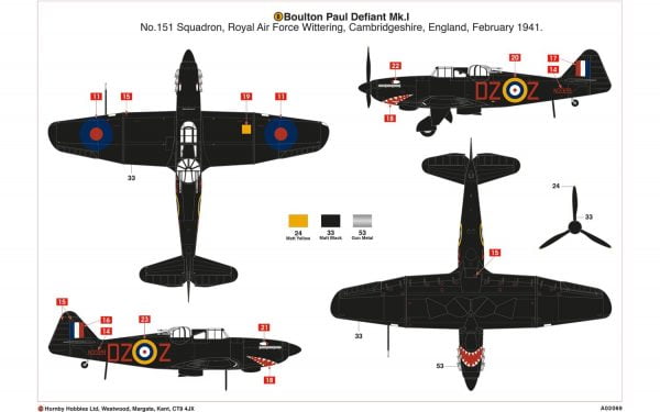 Layout 2 Airfix Boulton Paul Defiant Mk.1 1-72 A02069