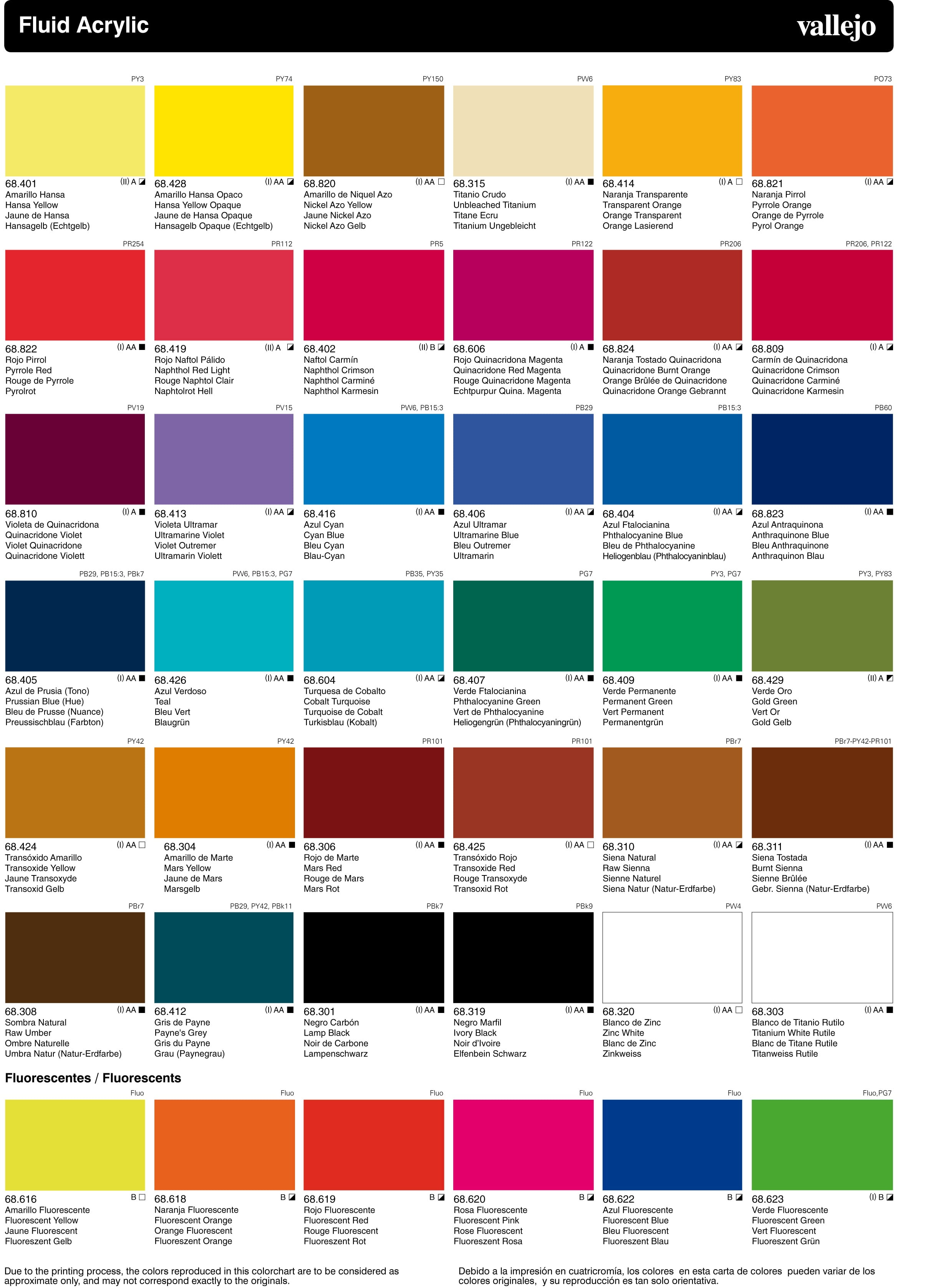 Vallejo Paints Colour Chart: A Visual Reference of Charts | Chart Master