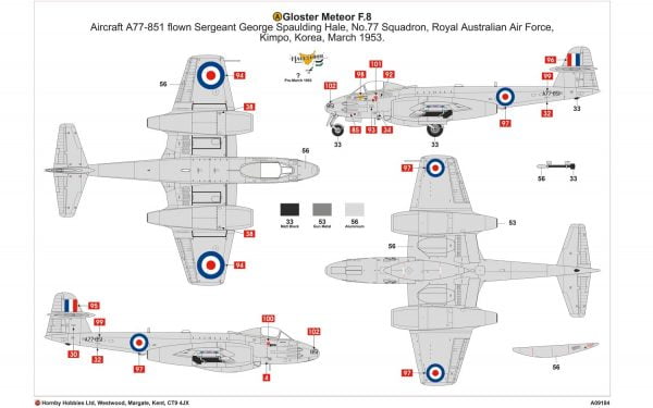 Airfix Gloster Meteor F8 Korean War 1:48 A09184