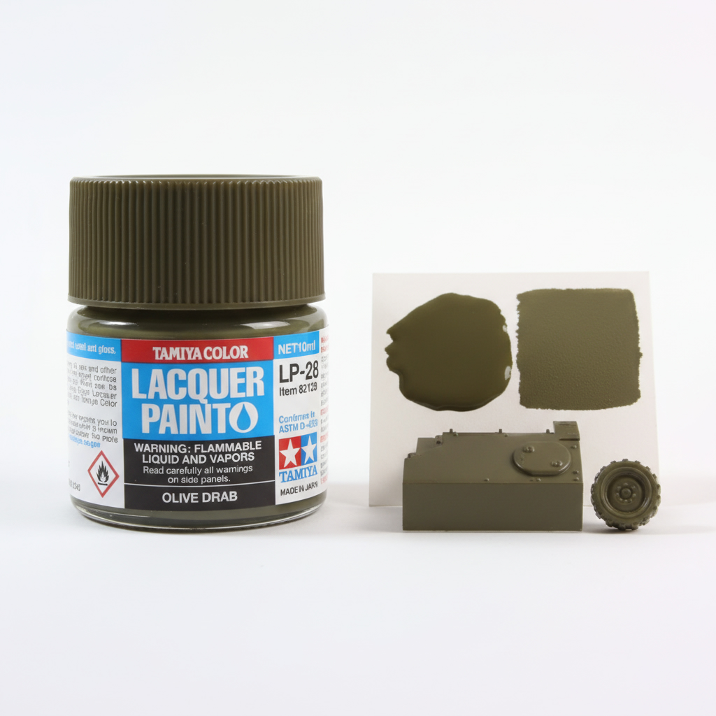 Peinture Lacquer LP-28 Olive Drab – Finition Résistante Modélisme | Amati