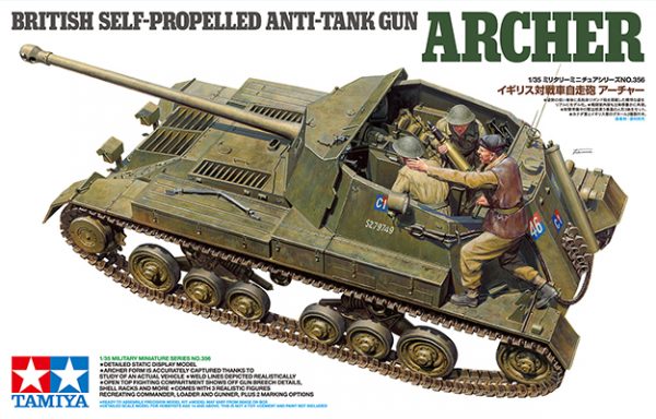 box Tamiya British Anti Tank Gun Archer Self Propelled Model Kit 35356