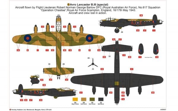 b layout Airfix Avro Lancaster B.III Special The Dambusters 1:72 A09007