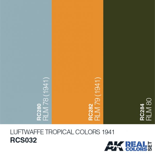 AK Interactive Luftwaffe Tropical Colors 1941 Paint Set RCS032
