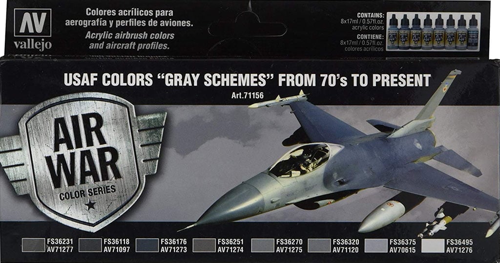 Vallejo USAF Colors Gray Schemes From 70s to Present Set of 8 Paints