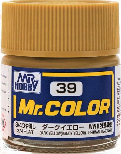 C39 Dark Yellow Sandy Yellow Flat Mr Color Paint Tank Line Paint