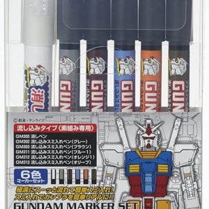 Mr Hobby Gundam Marker Versing Ink Pen Set 6 Couleur Set GMS-122