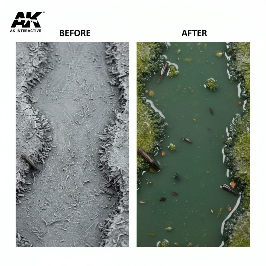 AK Interactive Water Gel Swamp Green 250ml AKI 8006