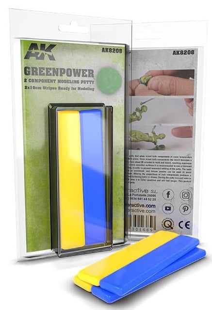 AK Interactive GREENPOWER 2 Component Modeling Putty 8208