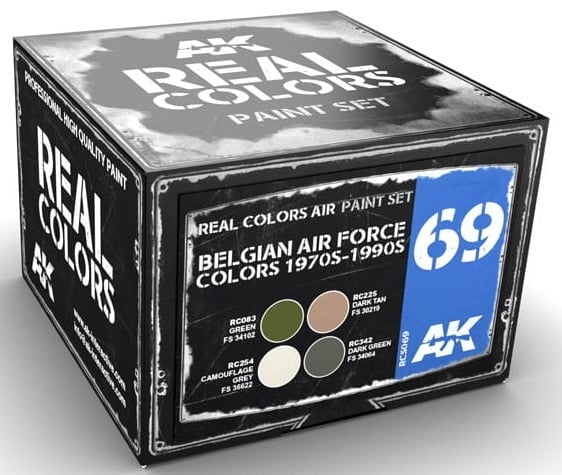 AK Interactive Belgian Air Force Colors 1970s to 1990s Paint Set RCS069