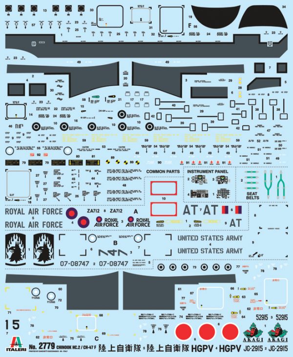 decals Italeri Chinook HC.2 CH-47F 1/48 Scale 2779