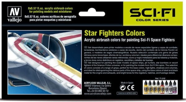 Back Vallejo Star Fighters Colors Paint Set of 8 71612