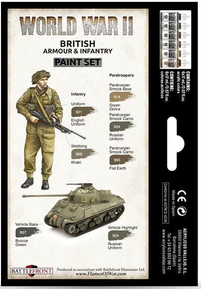 Vallejo WW II British Armour and Infantry Paint Set 70204