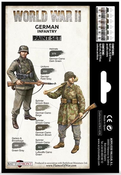 Vallejo WW II German Infantry Paint Set 70206