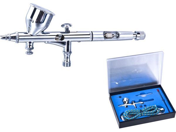 Vigiart Novizia Dual Action Gravity Feed Airbrush with Hose HS-80K Kit Airbrush case
