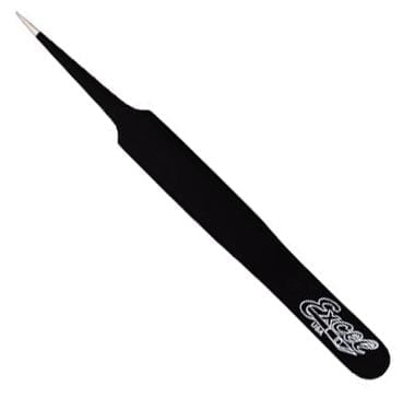 Excel Tools Straight Point Tweezers Black 30421