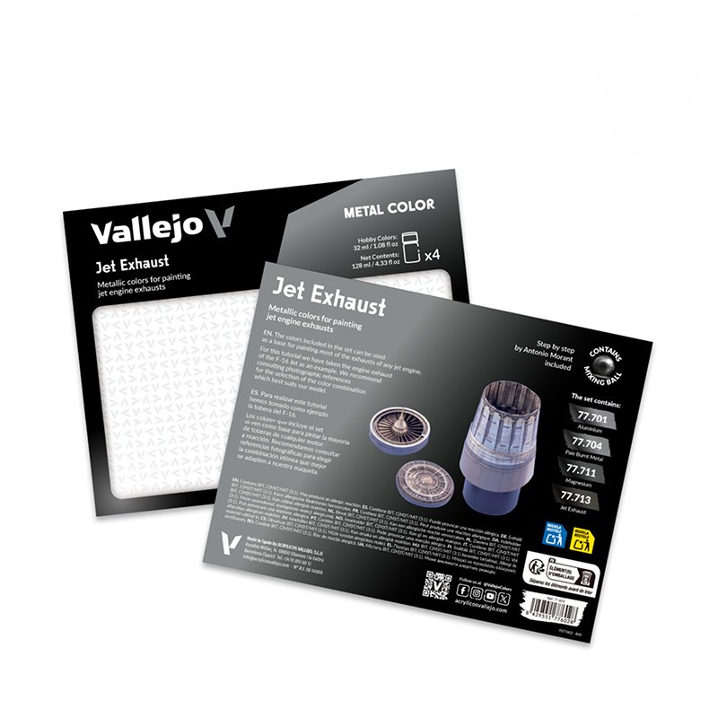 Vallejo Metal Color Set Jet Exhaust 77602 Instructions