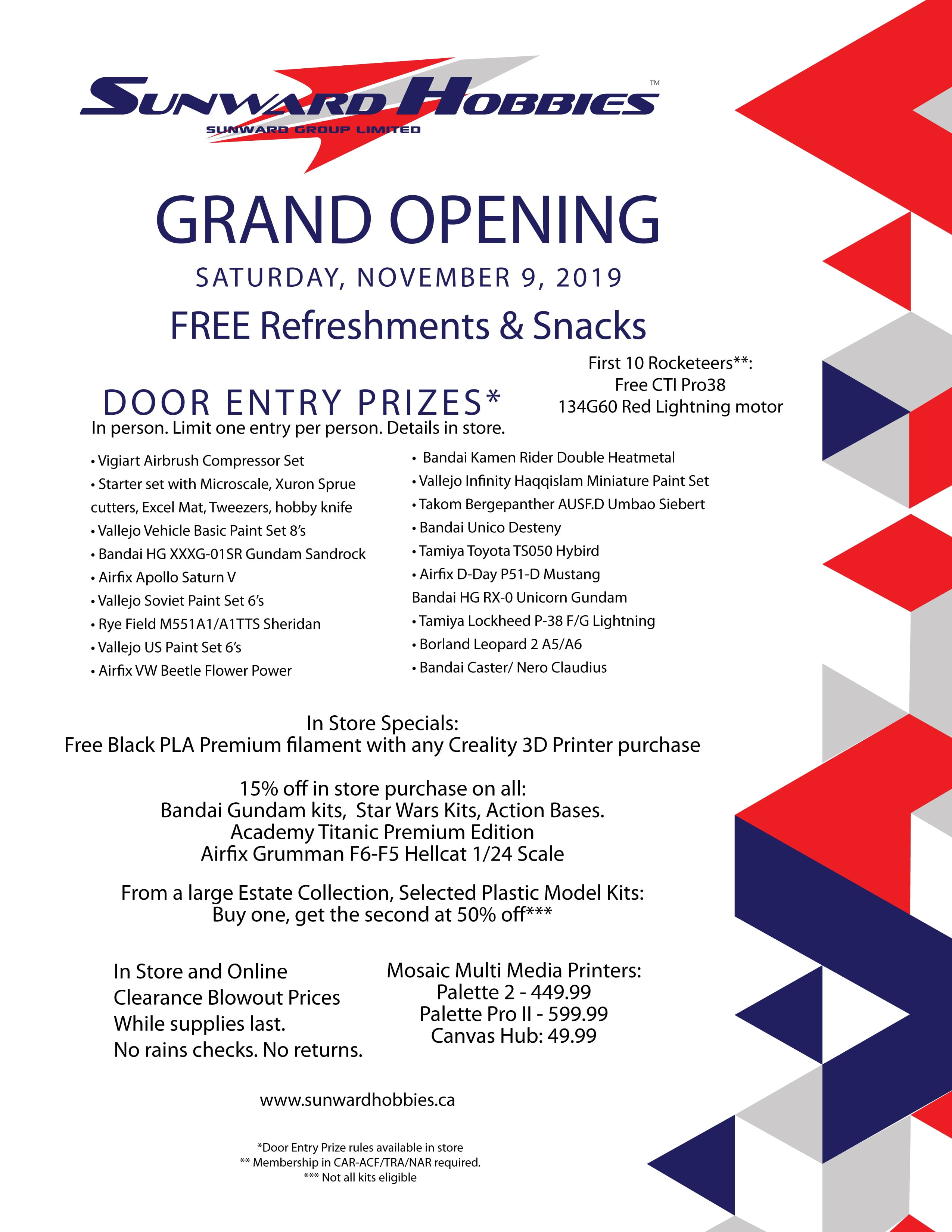 Sunward Official Grand Opening Saturday November 9 2019