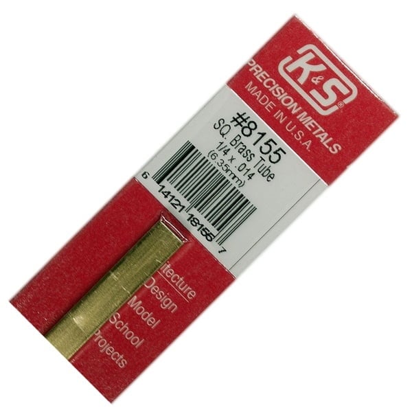 8155 K+S 8155 Square Brass Tube 1//4