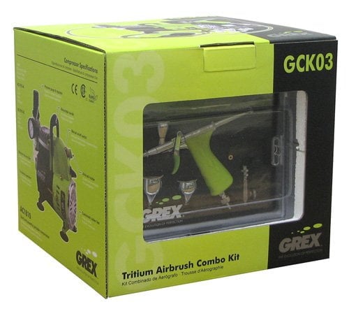 box Grex GCK03 Airbrush Combo Kit with Tritium.TG3 AC1810-A Compressor Accessories