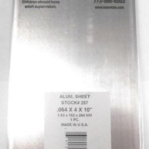 0.064 x 4 x 10" Aluminum Sheet K&S Engineering 257