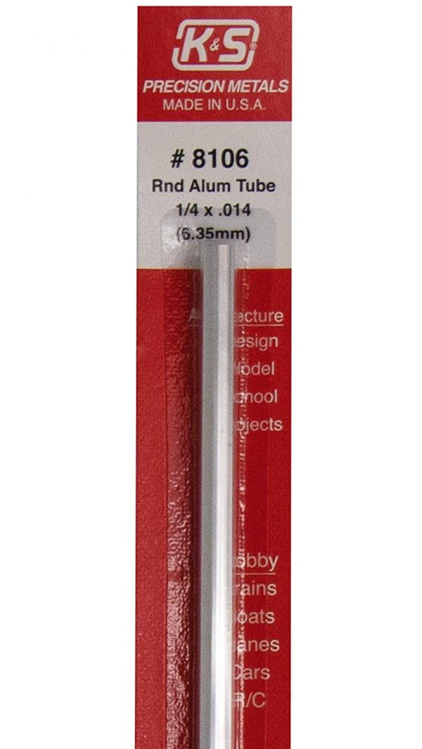 1/4 x 12" Aluminum Tube .014 Wall K&S Engineering 8106