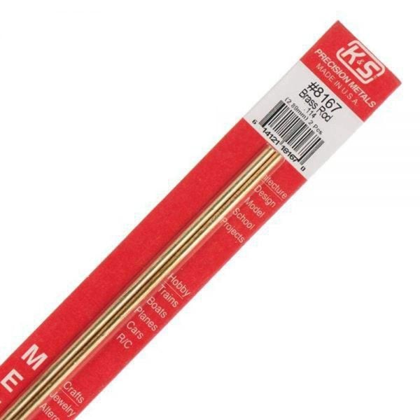 0.114" Solid Brass Rod Pack of 2 K&S Engineering 8167