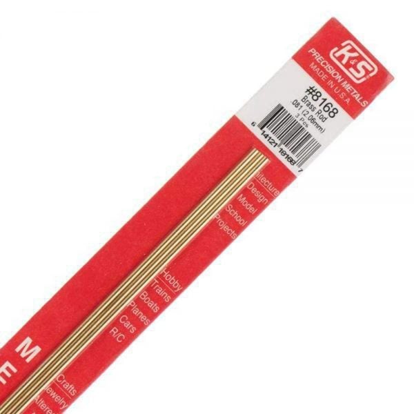 0.081" Solid Brass Rod Pack of 3 K&S Engineering 8168