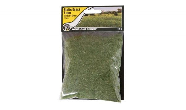Woodland Scenics Static Grass Medium Green 7mm FS622