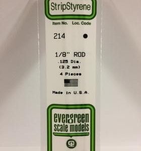 Evergreen 1/8" .125" Pack of 4 Opaque White Polystyrene Rod EVE 214