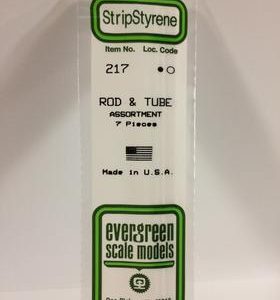 Evergreen Assortiment de 7 tiges et tubes en polystyrène blanc opaque EVE 217