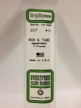 Evergreen Assorted Pack of 7 Opaque White Polystyrene Rod and Tube EVE 217