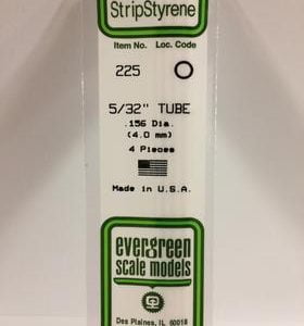 Evergreen 5/32 .156" Diameter Pack of 4 Opaque White Polystyrene Tube EVE 225