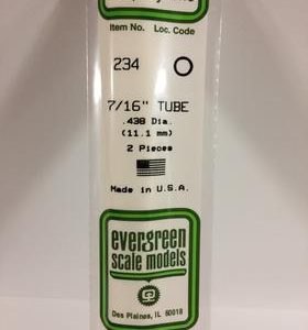 Evergreen 7/16 0.438" Diameter Pack of 2 Opaque White Polystyrene Tube EVE 234