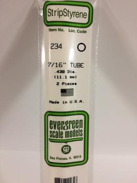 Evergreen 7/16 0.438" Diameter Pack of 2 Opaque White Polystyrene Tube EVE 234
