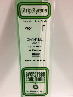 Evergreen 0.080" 4 Pack Opaque White Polystyrene C Channel 262