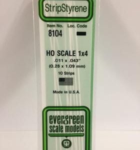 Evergreen 011 X .043" 10 Pack HO Scale 1x4 Opaque White Polystyrene 8104