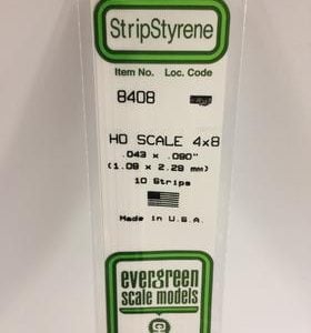 Evergreen .043 X .090" 10 Pack HO Scale 4x8 Opaque White Polystyrene 8408