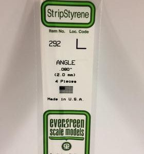 Evergreen 0.080" 4 Pack Opaque White Polystyrene Angle 292