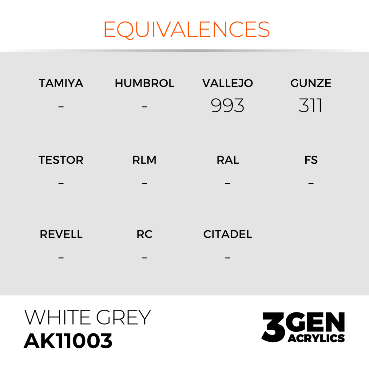 AK Interactive Acrylic White Grey Standard 11003